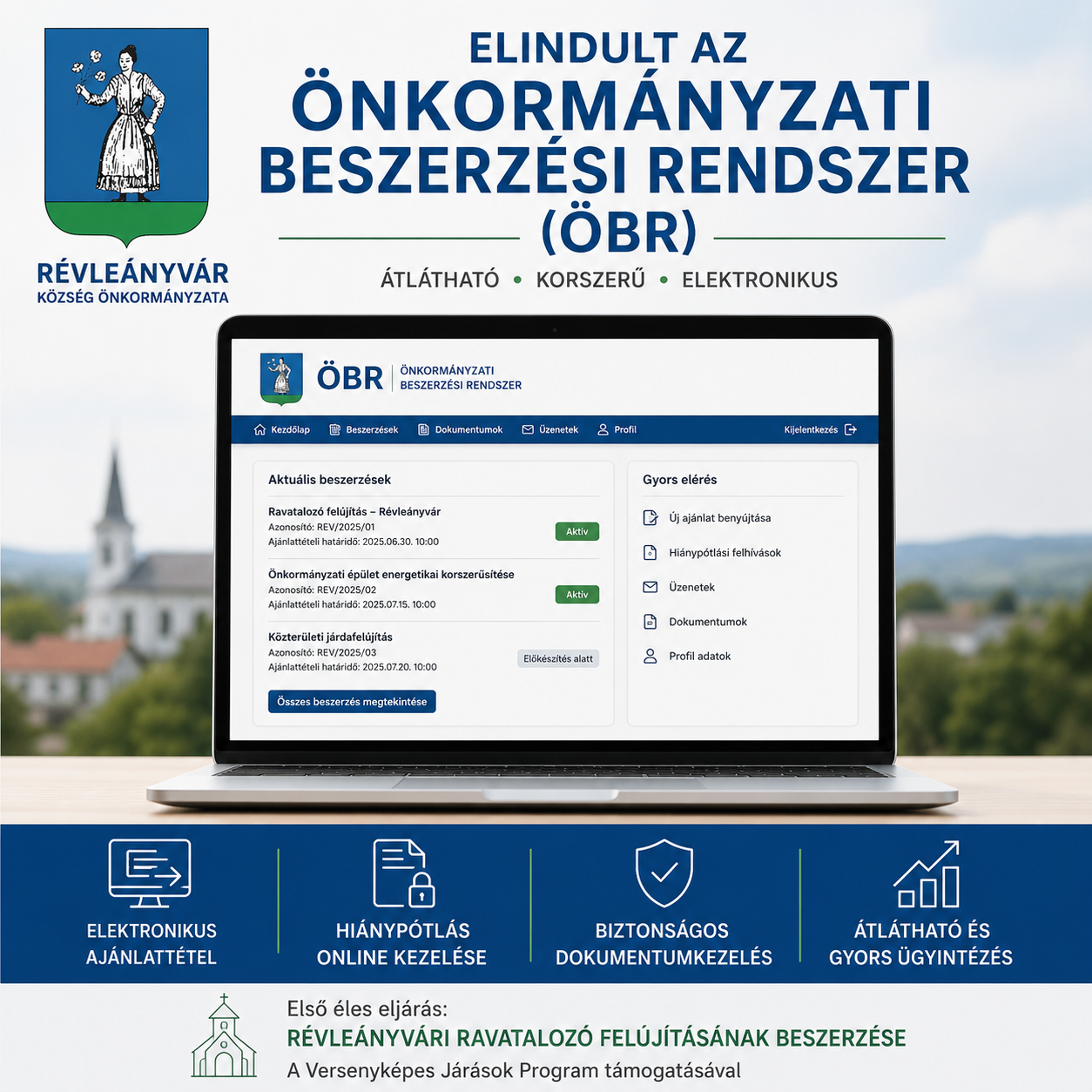 Elindult Révleányvár Község Önkormányzatának Önkormányzati Beszerzési Rendszere (ÖBR)